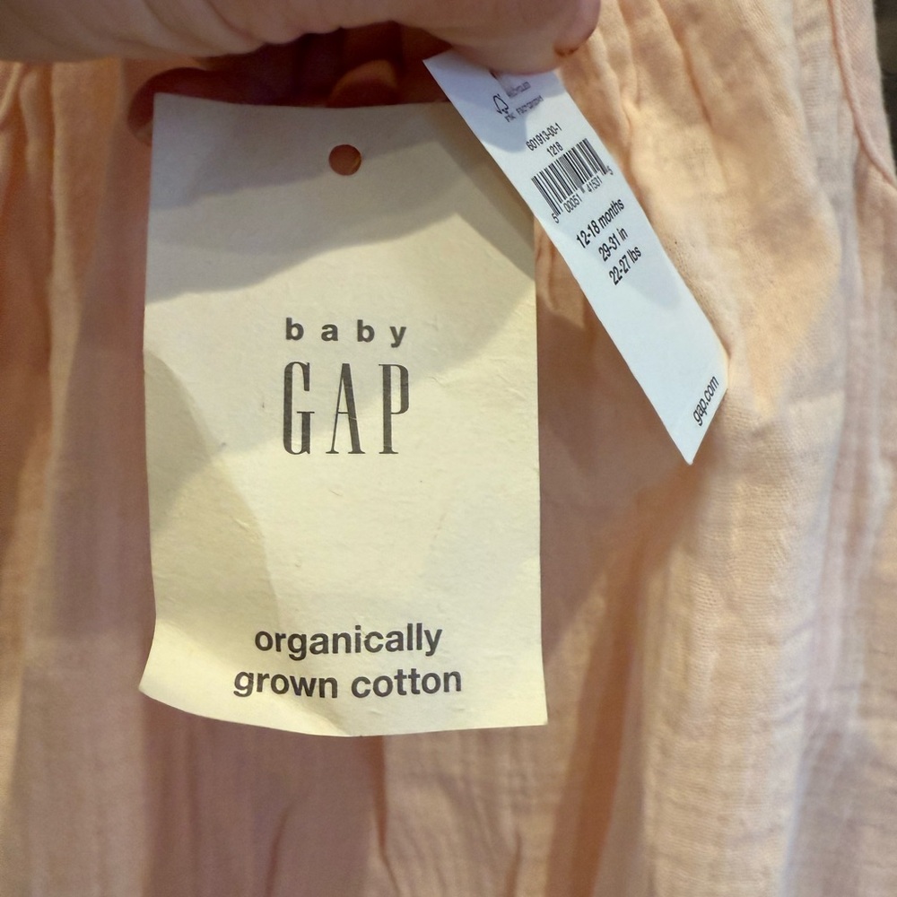 Baby Gap Girl’s Organic Cotton Gauze Tank Dress w Bloomers - 12-18 Months - Picture 9 of 9